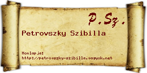 Petrovszky Szibilla névjegykártya